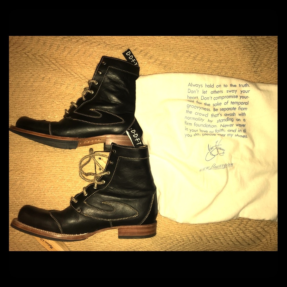 John Fluevog 7 eyelet leather boots